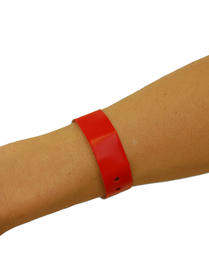 Entréband i vinyl, festivalarmband otryckta, RÖD