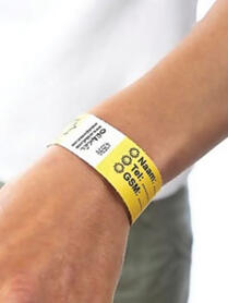 Entréband, festivalarmband, tyvek, otryckta, LJUSBLÅ
